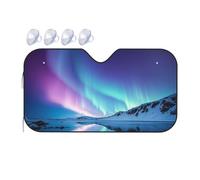 Northern Lights - Pare-soleil pliable pour pare-brise de voiture - Pare-soleil pour fenêtre avant de voiture - Pare-soleil pour le soleil, la chaleur et les rayons UV - Protection de pare-soleil