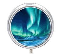 Northern Lights Pilulier étanche portable en métal résistant à l'humidité avec 3 compartiments