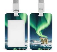 Northern Lights - Porte-badge avec cordon amovible, design étanche pour bureau, lieu de travail