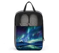 Northern Lights Sac à chaussures de voyage résistant à l'eau avec fermeture éclair, gris, taille unique, moderne, gris, Taille unique, Moderne
