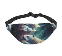 Northern Lights Sac banane ours polaire pour homme et femme Sac banane tendance Sac de poitrine réglable Noir Taille unique, Noir , Taille unique