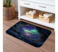 Northern Lights Tapis de bain à séchage rapide, absorbant, antidérapant, en flanelle naturelle, lavable pour salle de bains, toilettes, toilettes, décoration 50,8 x 81,3 cm