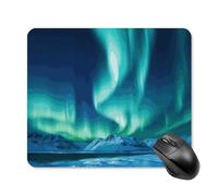 Northern Lights Tapis de souris avec bords cousus, tapis de souris de qualité supérieure, tissu lavable, tapis de souris en caoutchouc antidérapant, design parfait pour les jeux, ordinateur portable