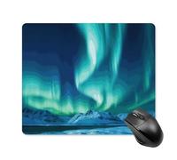 Northern Lights Tapis de souris avec bords cousus, tapis de souris de qualité supérieure, tissu lavable, tapis de souris en caoutchouc antidérapant, design parfait pour les jeux, ordinateur portable