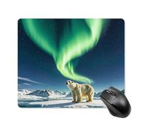 Northern Lights Tapis de souris carré avec base en caoutchouc antidérapant 18 x 22 cm Ultra fin pour ordinateur portable Accessoires de bureau