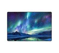 Northern Lights Tapis moderne en peluche courte ultra douce lavable et antidérapant pour salon, chambre à coucher, bureau, dortoir, décoration d'intérieur, 91,4 x 61 cm