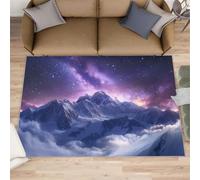 Northern Lights Tapis pour salon, motif aurore, paysage de montagne pour chambre à coucher, antidérapant, lavable, tapis à poils courts pour sols en bois dur - 120 x 170 cm