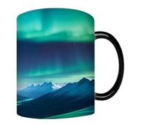 Northern Lights Tasse thermique à changement de couleur - Tasses à café sensibles à la chaleur, tasse à café chauffante fantaisie en céramique, tasse à café fantaisie avec aurores boréales, tasse à