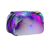 Northern Lights Trousse à crayons double couche rabattable de grande capacité pour 50 stylos, support de papeterie en polyester durable pour l'école, les voyages artistiques (imprimé intégral)