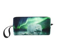 Northern Lights Trousse de maquillage durable avec imprimé ours polaire, blanc, Taille unique
