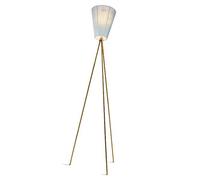 Northern Oslo Lampadaire en Bois Base Dorée et Abat-jour Bleu Clair
