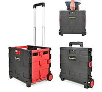 NORTHERN STONE Chariot de Courses Pliable, Chariot de Coffre avec Roue silencieuse et poignée télescopique réglable en Aluminium, Chariot Utilitaire Pliable pour Shopping, Jardin et Camping