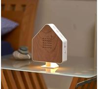 Northpoint Boîte à Bruit Naturel pour Oiseaux - en Bois véritable Invisible - Détecteur de Mouvement HF - Lumière Rechargeable avec Support Mural - Maison en Bois de Cerisier