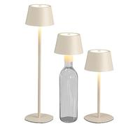 Northpoint Lampe de table LED 3 en 1 Beige max. 45 cm de haut avec batterie de 3000 mAh 200 lm Lumière blanche chaude (3000 K) Intensité variable en continu pour l'intérieur et l'extérieur