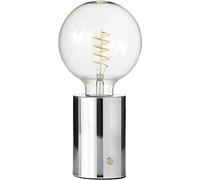 Northpoint Lampe de table LED à batterie style Edison avec filament jusqu'à 96 heures d'autonomie 2000 mAh Variateur tactile Lampe de table Chrome Verre transparent