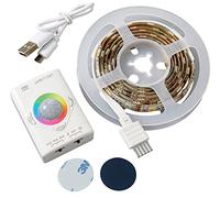 Northpoint Lot de 2 bandes LED - 1 m - Changement de couleur - Détecteur de mouvement - Rechargeable - Sans fil - Pour l'intérieur, l'armoire, le lit - 1100 mAh - Batterie Li-ion - 30 LED RVB V2