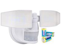 Northpoint Projecteur LED à piles avec détecteur de mouvement réglable et orientable 400 lm Protection contre les projections d'eau 5000 K Blanc froid Avec 3 piles C (blanc)