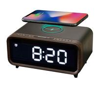 Northpoint Radio numérique DAB+ avec réveil, station de charge sans fil, veilleuse et port de charge USB, chargeur sans fil 5 W, noir