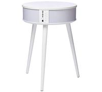 Northpoint Table LED portable et rechargeable avec lumière et haut-parleur Bluetooth avec changement de couleur et chargeur sans fil, blanc