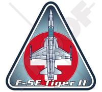 Northrop F-5E Tiger II Suisse Suisse Armée de l'Air, 95mm Vinyl Sticker, Autocollant