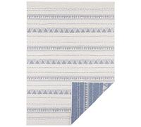 NORTHRUGS Bahamas Tapis d'intérieur et d'extérieur 80 x 250 cm - Tapis réversible résistant aux intempéries Design bohème - Motif ethnique pour balcon, terrasse, jardin, jardin d'hiver, salon - Imperméable en bleu crème