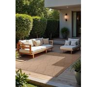 NORTHRUGS Liora Tapis d'intérieur et d'extérieur Moderne tissé à Plat, réversible, avec Design Floral, certifié Öko-Tex Résistant aux intempéries et aux UV, pour Balcon, terrasse, Jardin, Jute Blanc