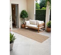 NORTHRUGS Liora Tapis d'intérieur et d'extérieur Moderne tissé à Plat, réversible, avec Design Floral, certifié Öko-Tex Résistant aux intempéries et aux UV, pour Balcon, terrasse, Jardin, Jute Blanc