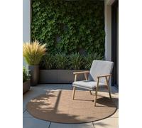 NORTHRUGS Liora Tapis d'intérieur et d'extérieur Rond, Moderne, tissé à Plat, réversible, avec Design Floral, certifié Öko-Tex résistant aux intempéries et aux UV, pour Balcon, terrasse, Jardin, Jute