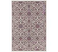 Northrugs Nebo Tapis d'intérieur et d'extérieur - 160 x 230 cm - Tissu plat - Résistant aux intempéries - Design graphique moderne - À motifs - Pour balcon, terrasse, jardin d'hiver, cuisine - Imperméable - Violet taupe