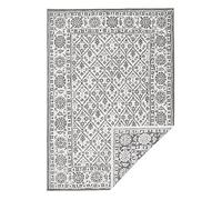 NORTHRUGS Tapis d'extérieur réversible Curacao résistant aux intempéries - Motif Graphique Moderne - pour Balcon, terrasse, Jardin, Jardin d'hiver, Salon - Imperméable - Polypropylène - Gris crème -