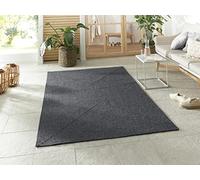 NORTHRUGS Tapis d'extérieur Trenzado - Design Moderne - Tissu plissé Fait Main - pour Balcon, terrasse, Jardin, Salon, Salon, Salon, Durable, résistant, Facile d'entretien - Gris foncé - 80 x 150 cm