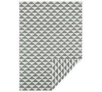 NORTHRUGS Tapis d'intérieur et d'extérieur Tahiti 80 x 350 cm - Tapis réversible résistant aux intempéries Design moderne Motif géométrique pour balcon, terrasse, jardin, jardin d'hiver, salon Tapis imperméable Vert crème