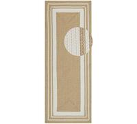 NORTHRUGS Trenzado Tapis d'intérieur et d'extérieur Design Moderne en Tissu Plat Fait Main pour Balcon, terrasse, Jardin, Salon, Salon, Durable, Facile d'entretien, crème, Beige, 80 x 200 cm