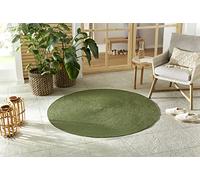 NORTHRUGS Trenzado Tapis Rond Design Moderne plissé Fait Main pour Balcon, terrasse, Jardin, Salon, Salon, Durable, Facile d'entretien, Vert, ø 150