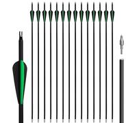 NorthSpoor 14 Pièces Flèches de Tir à l'arc,Spine 500 Flèche en Carbone de Chasse pour arcs, Arcs Classiques, Arcs Longs et arcs Traditionnels, Tir sur Cible en Extérieur