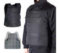 NorthSpoor Gilet pare-balles, gilet de protection anti-perforation avant et arrière. L'équipement est confortable et portable, adapté aux policiers et aux agents de sécurité., Noir, L