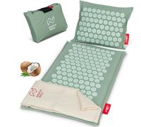 Northwall Tapis Acupression, Tapis Acupuncture Écologique avec Coussin, Tissu et Sac, Massage, Tapis d'Acrupression Vert