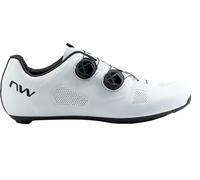 Northwave Revolution Wide - Chaussures vélo Route Large Semelle Morph Carbon Respirantes Double SLW3 Adjustment précis Cyclisme, Blanc EU 42.5