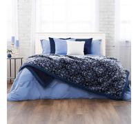 Northwest Ashford Home - Couverture Ultime en Peluche, 228,6 x 228,6 cm, Marseille damassée, Bleu Marine