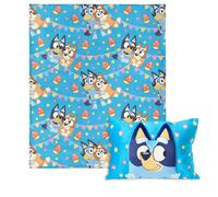 NORTHWEST BBC Bluey Party Pups Couverture au toucher soie 127 x 152,4 cm avec oreiller de poche en peluche 35,6 x 50,8 cm