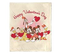 NORTHWEST Couverture au Toucher Soyeux, Mickey et Ses Amis, 127 x 152,4 cm, Happy Valentine's Day Group