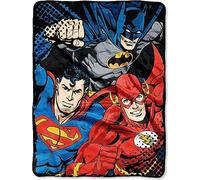 Northwest DC Comics Justice, League Trio Micro Raschel Plaid 116,8 x 152,4 cm, Multicolore, 1 pièce, Polyester