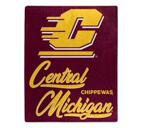 Northwest NCAA Central Michigan Chippewas Couverture Raschel unisexe pour adulte 127 x 152,4 cm Signature