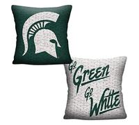 NORTHWEST NCAA Michigan State Spartans Oreiller Jacquard tissé Double Face, 50,8 x 50,8 cm, Invert