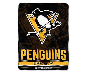 Northwest NHL Pittsburgh Penguins Break Away Micro Couvre-lit Motif, Noir