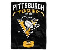 Northwest NHL Pittsburgh Penguins NCAA inspiré 152,4 cm par 203,2 cm Couvre-lit Motif Couverture, Noir, 152,4 x 203,2 cm