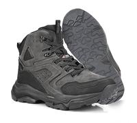 Northwest Territory Everest Bottes de randonnée imperméables en cuir pour homme - Chaussures de randonnée mi-hautes avec semelle antidérapante et doublure respirante, gris, 44 EU