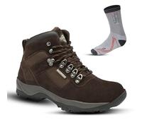 Northwest Territory Hudson Bottes de randonnée imperméables en cuir nubuck pour homme avec chaussettes assorties, Nubuck Marron, 42 2/3 EU