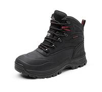 NORTIV 8 Bottes de Neige pour Hommes Imperméables Bottes de Hiver avec Doublure Chaude Confortable Bottine Durable,Size 47,Noir,A0014