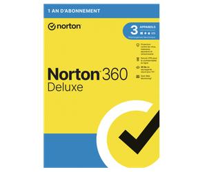 Norton 360 Deluxe 2026 | 3 appareils | 1 an | VPN Inclus | 25Go Cloud | PC/Mac/Android/iOS | Par Téléchargement